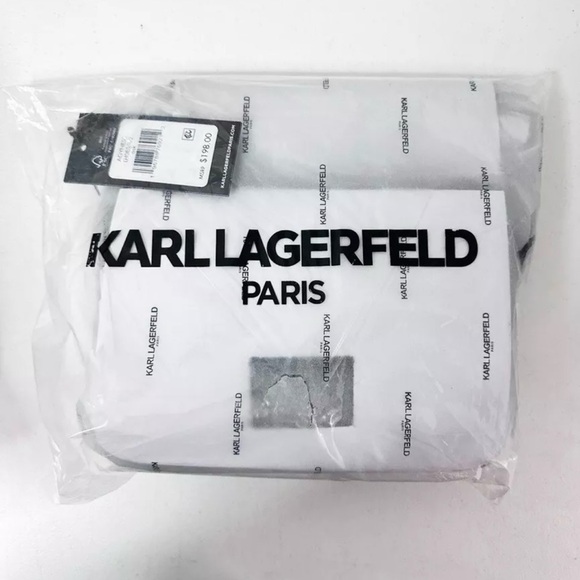 Karl Lagerfeld (Agyness) black leather/suede shoulder bag. - Picture 6 of 7